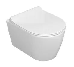 Унитаз подвесной Керамин Трент, безободковый,сиденье дюропласт Slim, Soft Close, Clip up